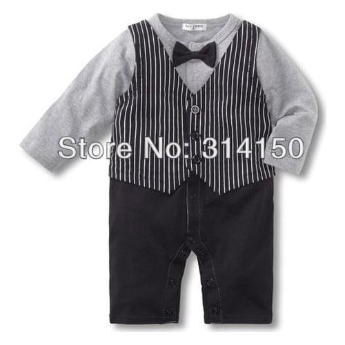 FREE SHIPPING----Baby Boy Cotton One-Piece Romper Boy Winter Wear Gentleman Model Romper Children Long Sleeves Jumpsuits 1pcs