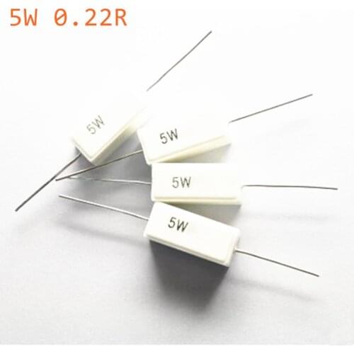 10pcs 5W Cement resistance 0.1 ~ 10k ohm 5% 0.22 0.33 0.5 1 10 100 1K 10K ohm 0.1R 0.22R 0.33R 0.5R 1R 10R 100R