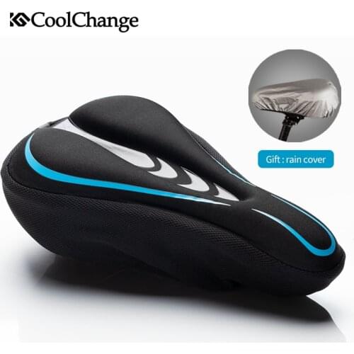 CoolChange Bicycle Seat Cushion Silicone Breathable MTB Bike Seat Cushion Mat Cycling Saddle Cushion Cover Accessories Parts
