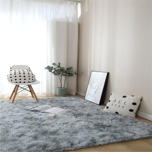 Household Rainbow Color Plush Soft Carpet Mat Living Room Bedroom Bedside Carpet Custom Anti-slip Floor Skin-friendly Carpet Rug