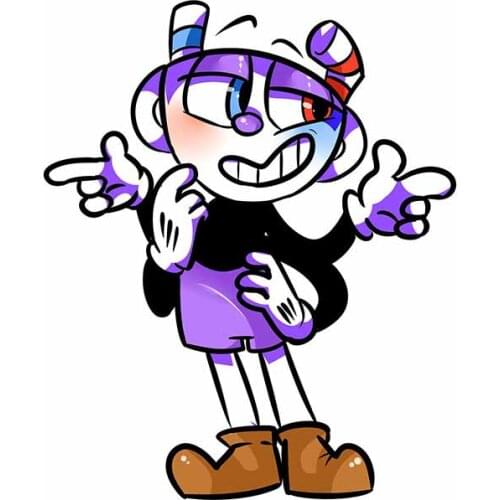 EARLFAMILY 13cm x 10.8cm for Cuphead Anime DIY Car Stickers Occlusion Scratch Vinyl Window Laptop Decal Funny Decoration