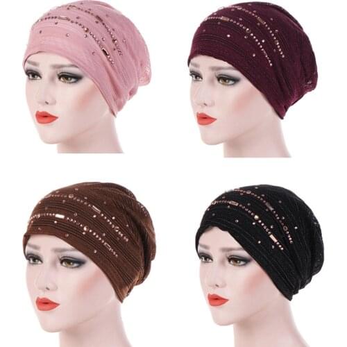 Muslim Indian Inner Hijab Cap Islamic Head Wear Hat Headband Turban Head Scarf Headwrap Women Hair Loss Hat Middle East Hats