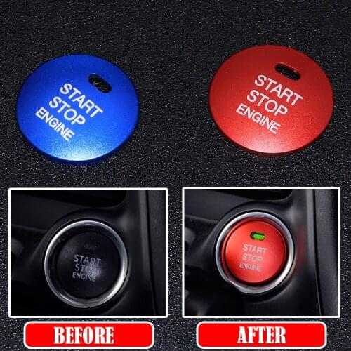 JEAZEA Aluminum Car Engine Start Stop Push Button Switch Replace Cover Trim Cap Sticker Fit For Mazda 3 BM BN 6 GJ1 CX-4 CX-5