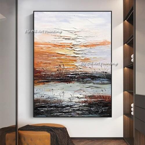 Handmade Abstract Sight Simple Large Canvas Oil Painting decorative Original Art Wall Art Picture Modern Home Deco