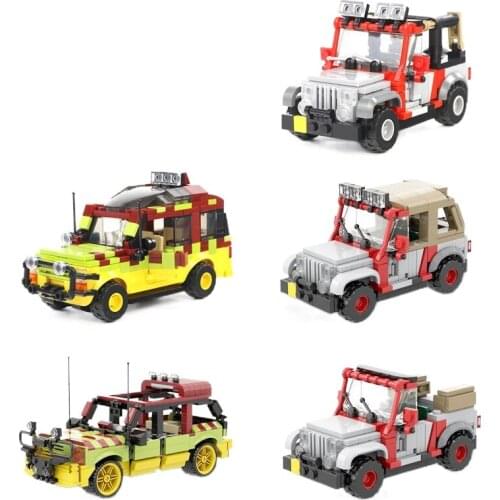 MOC High-Tech Jurassic Series Cars Building Blocks Kits Assemble Vehicle Set Bricks DIY Game Toy For Children Kid Birthday Gifts