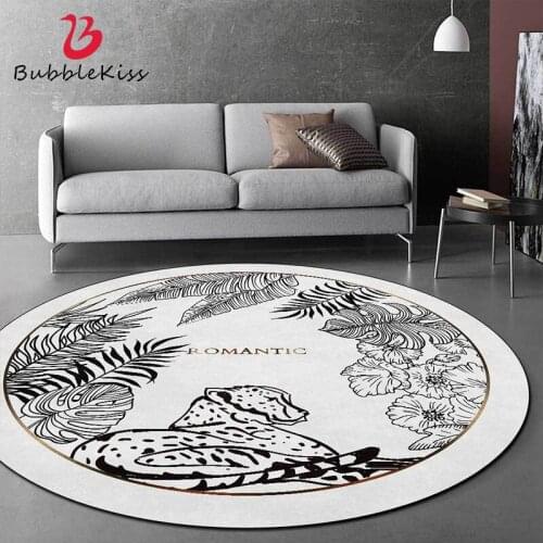 Bubble Kiss Carpets For Living Room Black White Flower Bird Leopard Bedroom Sofa Coffee Table Rugs Customized Non-Slip Floor Mat
