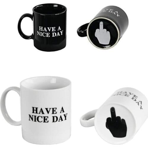 Home Use Personality Have A Mug Tea Finger Ceramic Gifts Unique Pattern Nice Cups Middle Coffee Day Wonderful Mug Milk