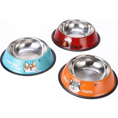 Pet Feed Bowl Non-slip Dogs Feeding Drinking Bowl Puppy Kitten Cute Durable Food Water Dish for Small Medium Large Dog Cat