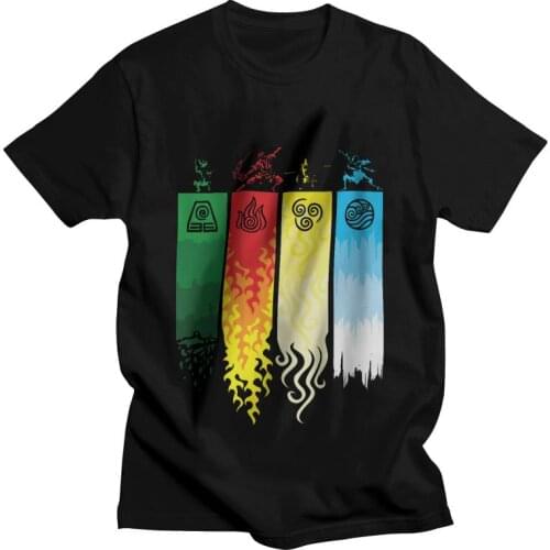Avatar The Last Airbender Tshirts Men Fashion Tees Top 100% Cotton T Shirt Short Sleeve The Legend of Aang T-shirt Gift Clothing