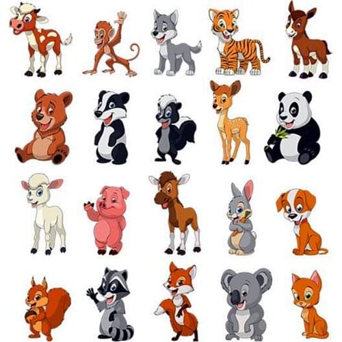 Patches Cute Animals Apparel Accessories Womens Clothing T-shirt Thermal Transfer Paper Iron Ons Sticker for Clothes Logo Patch