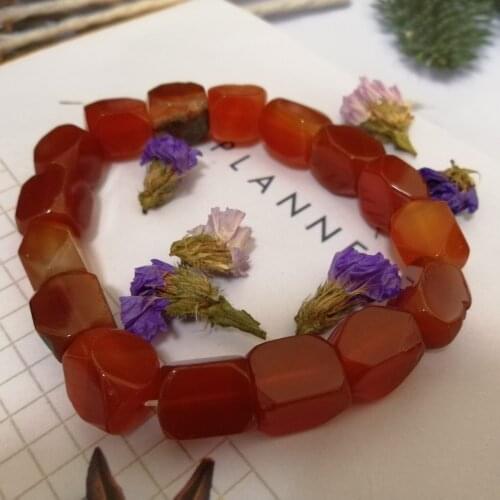 Natural gemstones red gate cube stone natural quartz bangle energy stones jewelry for woman for gift wholesale