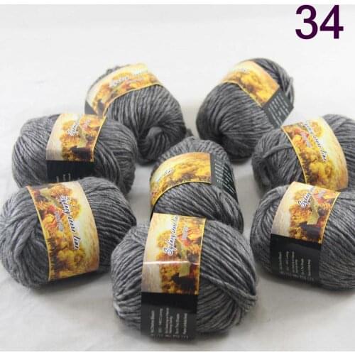 New Sale 8SkeinsX50g Womens Knit Scarves Shawls Rainbows Wool Crocheting Yarn Dark Gray 834