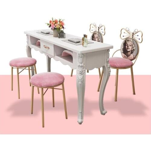 New nail table and chair set single and double three-person nail shop European modern minimalist net red nail stand display stan