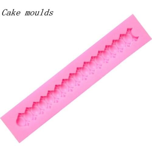 Wholesale Silicone mold K251 pearl necklace shape Sugar lace mold Liquid silicone Fondant cake mould Baking mold