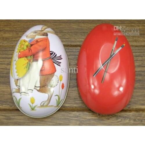 Easter decoration cabochons Fashion easter eggs tin candy storage box