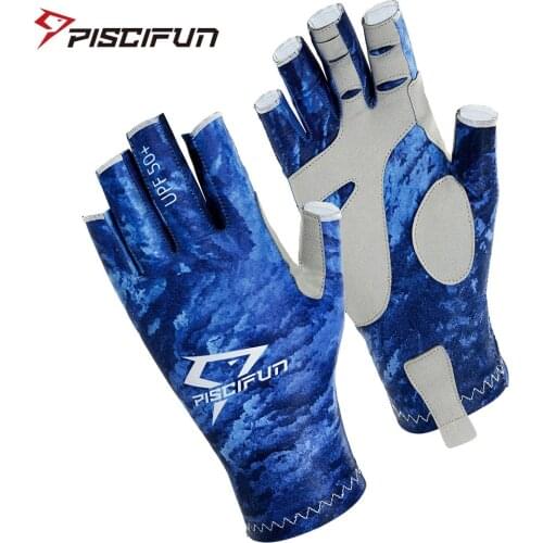 Piscifun UPF50+ Sports Fishing Gloves Breathable Summer Anti-skid Fingerless Gloves for Outdoor sports Tackle