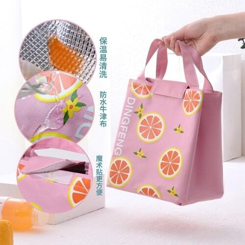 Portable Insulation Lunch Bag For Women Student Kid Thermal Multicolor Waterproof Breakfast Portable Tote Picnic Bag Reusable