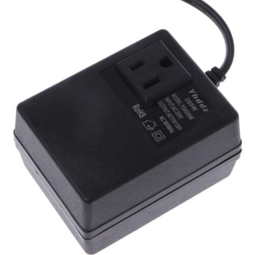 200W AC 220V to 110V Step Down Transformer Convert Travel Power EU Plug Adapter
