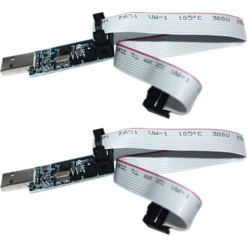 2PCS USBASP USB ISP Programmer 51 AVR Board 3.3V/5V Downloader for ATMega8 Support Win7/8/8.1/XP 32Bit 64Bit