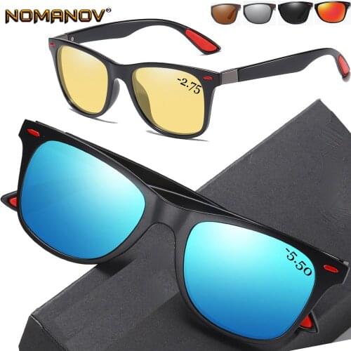Hand Made Frame Men Women Polarized Sun Glasses Polarized Mirror Minus Myopia Sunglasses Custom Made Prescription Lens -1 to -6