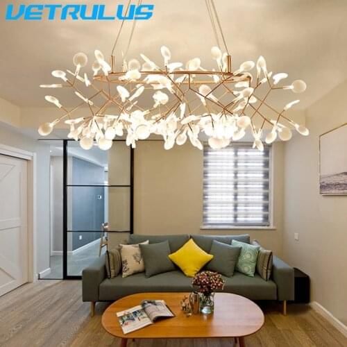 Modern Firefly LED Chandelier Light Stylish Tree Branch Chandelier Lamp Decorative Firefly Ceiling Chandelies Hanging Lighting