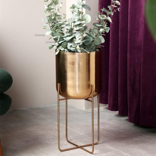 Wrought Iron Indoor Balcony Flower Rack Household Furniture Floor Type Plant Shelf Creative Living Room Hotel Flower Pot Stand