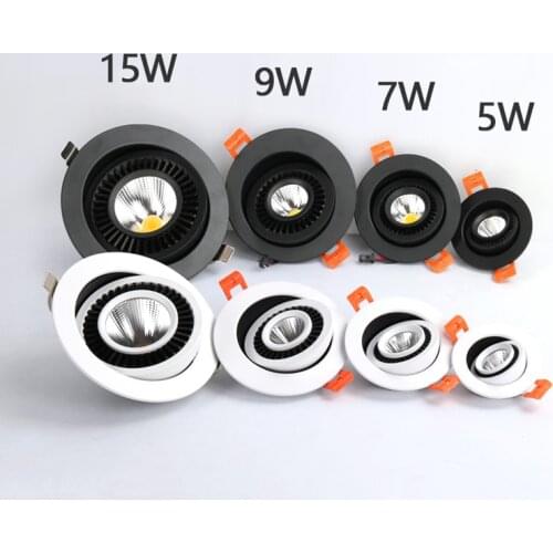 LED Ceiling Recessed Spot Light 15w 9w 7w 5w led bulb light 360 Degree Rotation Spot lighting for Kitchen Bedroom indoor lamp