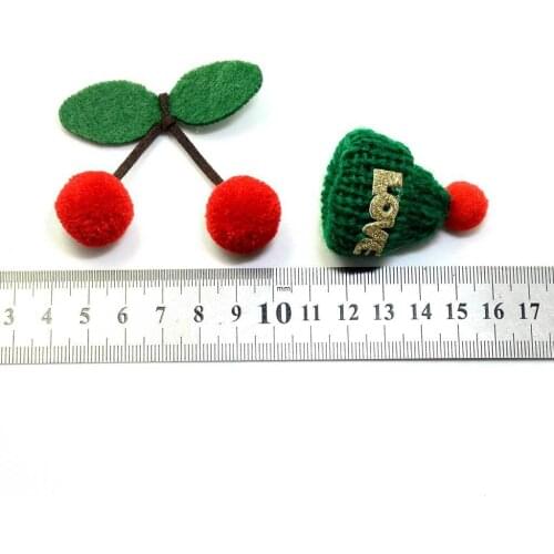 10 Pack Cherry Hats Flatback Button Bead DIY Hair Bow Accessories Scrapbook