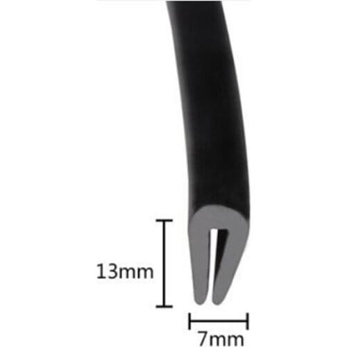 7mm x 13mm U Channel EPDM Black Edge Trim Rubber Sealing Strip Weatherstrip
