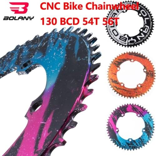BOLANY 130BCD Cycling Chain Wheel 8 9 10 11 Speed 54T 56T for Folding Bike Road Bicycle Aluminum Alloy Colorful Crankset Tooth