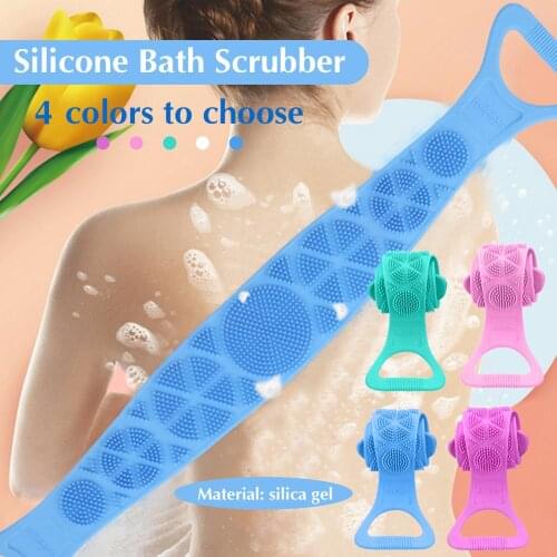 Magic Silicone Brush Bath Towels Rubbing Back Mud Peeling Body Massage Shower Extended Scrubber Skin Clean Brushes Bathroom