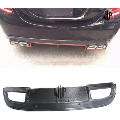 W205 Carbon Fiber Rear Lip Diffuser Car Styling For Mercedes-Benz C Class W205 Sports Eidition Style Car Body Kit 2015-2018
