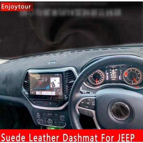 Suede Leather Dashmat Dashboard Cover Dash Mat carpet For Jeep Grand Cherokee Compass Wagoneer Patriot Renegade Commander RHD