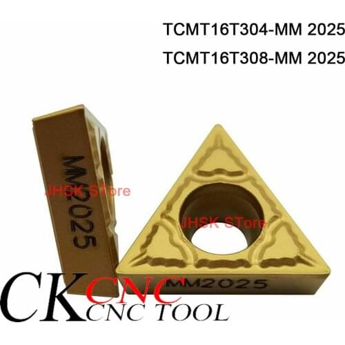 10pcs TCMT16T304-MM 2025 TCMT16T308-MM 2025 Carbide triangle turning blade CNC lathe carbide inserts For stainless steel