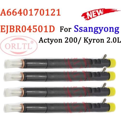 4PCS CRDI A6640170121 4501D Common Rail Diesel Fuel Injector EJBR04501D 6640170121 for Delphi SSangYong Actyon Kyron Rexton
