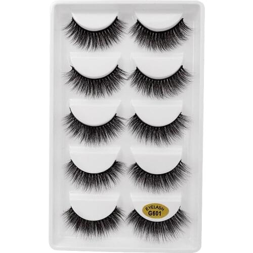 New messy 5 pairs 3d Mink Lashes fluffy Cruelty free eyelashes Handmade Reusable natural long Eyelashes full strip lashes cilios