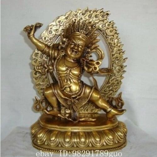 9.8" Tibet Tibetan Buddhist Vajrapani buddha bronze statue