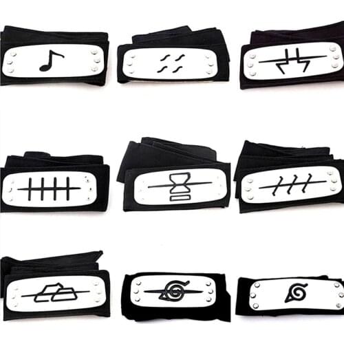 Naruto Weapon Model Headband Leaf Village Logo Akatsuki Cosplay Collection Figure Toys