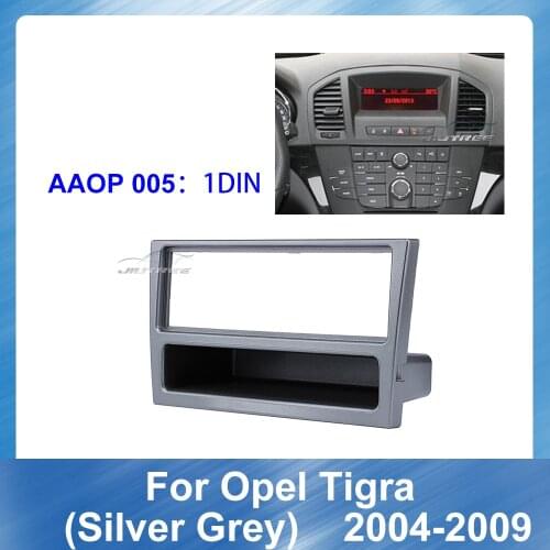 Car Radio Audio Big Screen Fascia Frame Adapter For OPEL Tigra 2004-2009 Silver Grey Panel Dashboard ABS plastic Installation