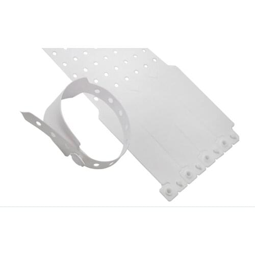 White Plastic Wristbands - 100 Count More Sturdy Wristbands For Parties Events Identity Tag 25mm x 250mm