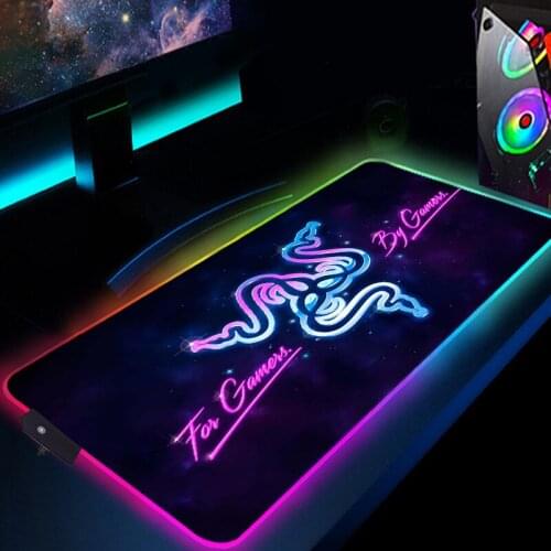 Large RGB Mouse Pad Gaming Accessories Mouse Mat Razer Logo Keyboard Pad Table Carpet Mousepad 900x400 For Computer Laptop Pad