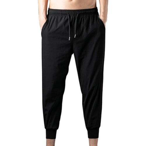 Quick Drying Chic Elastic Waist Ankle Banded Oversize Pants Sweatpants Breathable Track Pants Solid Color for Gym