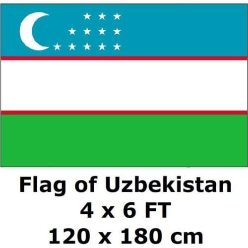 Uzbekistan Flag 120 x 180 cm 100D Polyester Flags And Banners National Flag Country Banner For Home Decoration