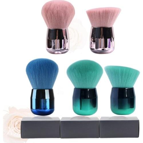 Girly Sweet Pink Round/Plat Small Flower Multifunction Make Up Brush Nail Paint Gel Dust Cleaning Nail Art Manicure Tools Blush