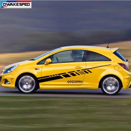Racing Sport Stripes Car Door Side Decor Sticker For Opel-Corsa OPC 3-5 Doors Auto Body Vinyl Decals Exteiror Accessories