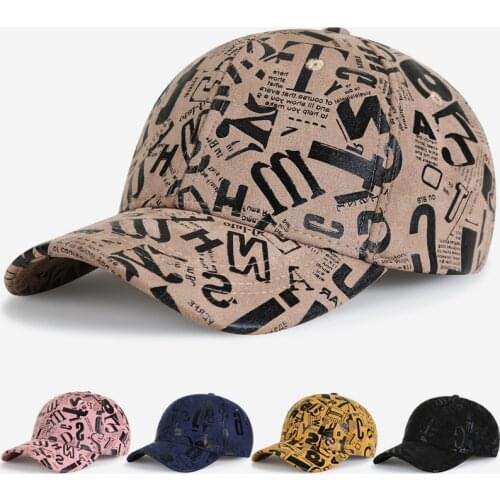 New Letter Graffiti Baseball Cap Couple Sun Protection Sun Hat Ins Men and Women Casual All-match Cap
