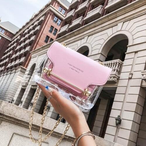 Mini Small Square Pack Women Chain Shoulder Bag Fashion Transparent Jelly Messenger Crossbody Bags Woman Clutch Wallet Handbags