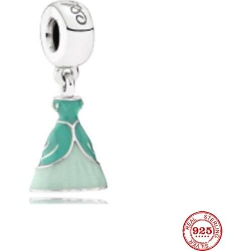 New Original Silver Color Dress Bead Fit European Pandora Charms Bracelet Bangles Diy Jewelry P300