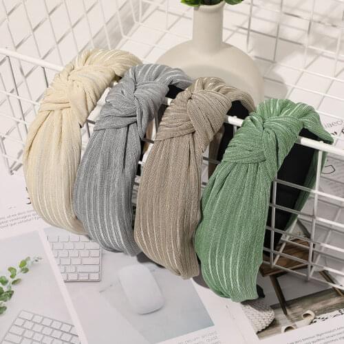 Simple Solid Color Headband Knotted Crossed Hairbands Head Hoop Women Fashion Wide Hair Hoop Hair Band Girls Hair Accessories