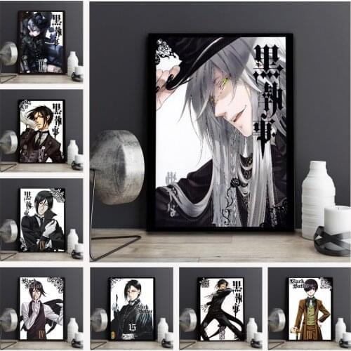 WTQ Black Butler Anime Poster Japan Kuroshitsuji Comics Canvas Painting Retro Poster Wall Decor Wall Art Picture Home Decor